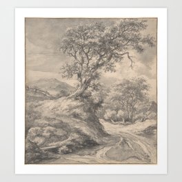 Dune Landscape with Oak Tree Art Print