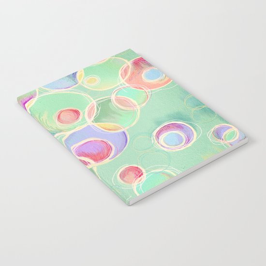 Iridescent Bubbles - Pastel Abstract Painting Notebook