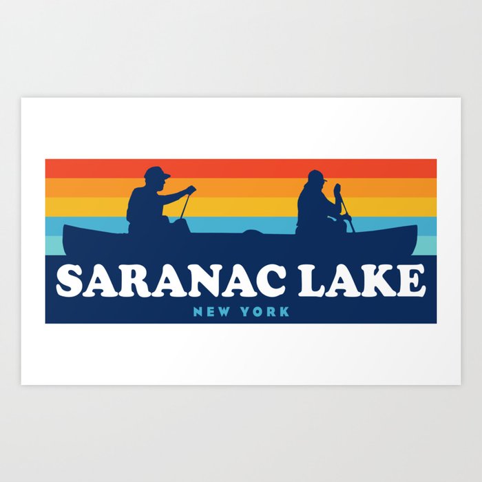 Saranac Lake New York Canoe Art Print