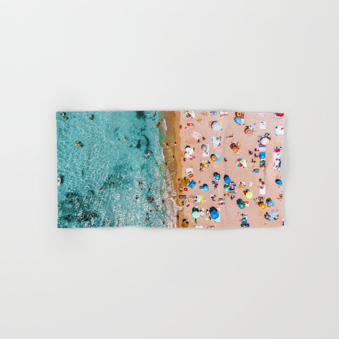 Ocean Waves Art Print, Aerial Beach Ocean Print, Summer Vibes Home Decor, Australia Beach Photography Hand & Bath Towel