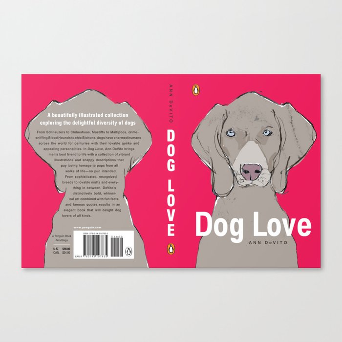Dog Love Cover Spread Canvas Print