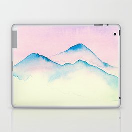 Light Blue Mountain Tops With Pink Sky Laptop Skin