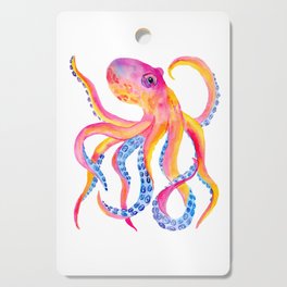 Watercolor Octopus - Ocean Animal Painting Cutting Board