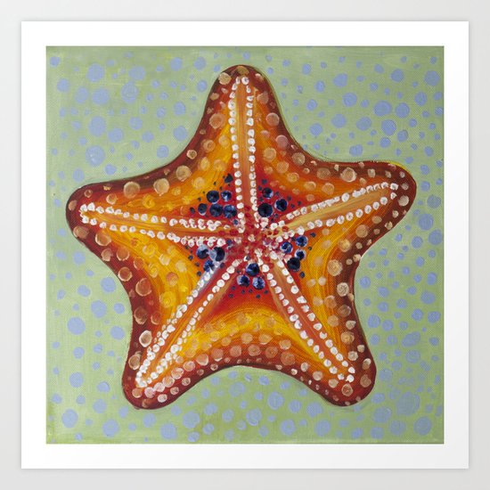 Sea Star Orange Art Print