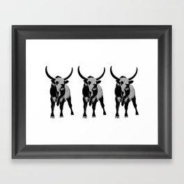 Bulls op art Framed Art Print