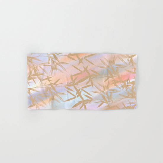 Floating Golden Leaves Abstract Hand & Bath Towel