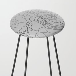 Ivory Floral Counter Stool