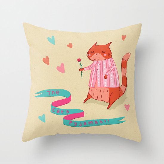 The Cat's Pyjamas Throw Pillow