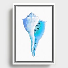 Delicate Blue Seashell Beach Art by Sharon Cummings Framed Canvas