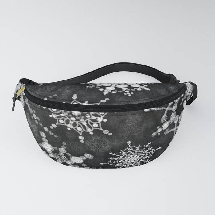 Gray Snowflakes Fanny Pack