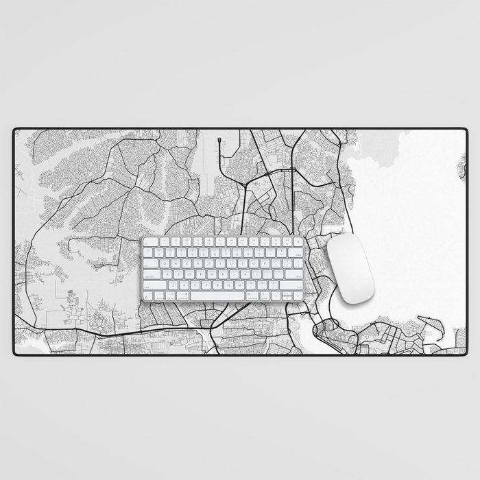 Lagos City Map of Nigeria  - Light Desk Mat