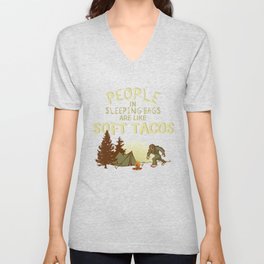 Camping Tshirt Bigfoot hiking in nature gift V Neck T Shirt