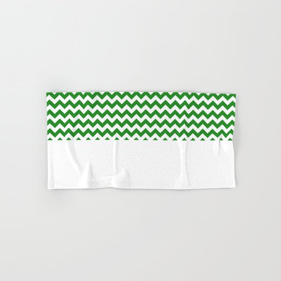 Chevron (Forest Green/White) Hand & Bath Towel