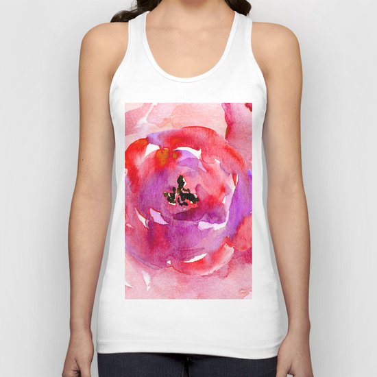 red pink flower Unisex Tank Top