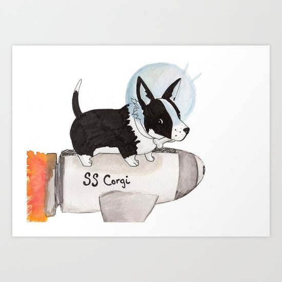 Space Corgi Art Print
