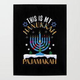 Christmas This My Hanukkah Pajamakah Menorah 2021 Poster