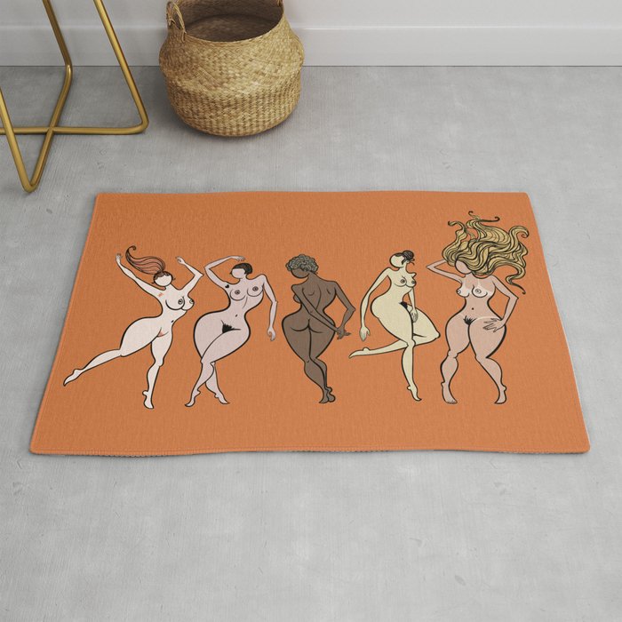 naked girl of all races Rug