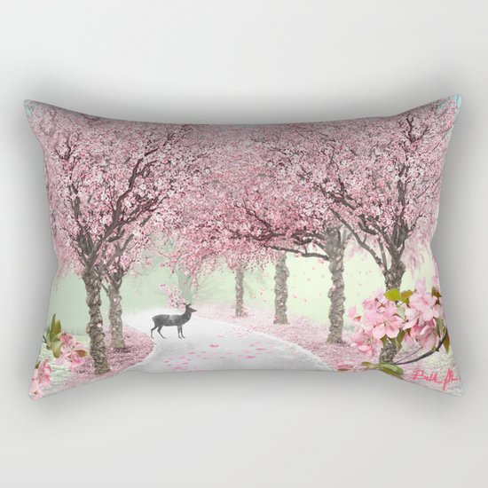 Cherry Blossom Lane Rectangular Pillow