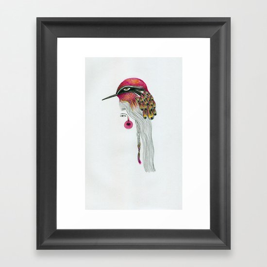 Pink Pajarita Framed Art Print
