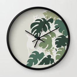 Cat and Plant 47 Wall Clock