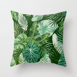 Tropical leaves Throw Pillow
