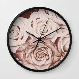 Latte roses Wall Clock