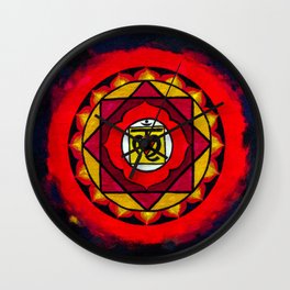 Indian Style Ohm Mandala of Vibrant Color Wall Clock