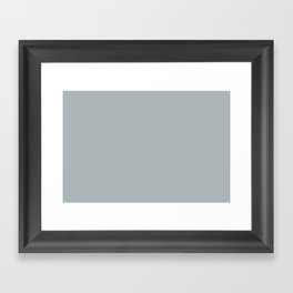 Medium Smoky Blue Gray Solid Color PPG Smoke Screen PPG1038-4 - All One Single Shade Hue Colour Framed Art Print