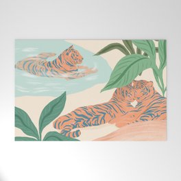 Chilling Tigers Welcome Mat