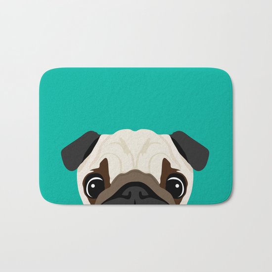 Peeking Pug Bath Mat