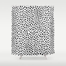 Dalmatian Spots (black/white) Shower Curtain