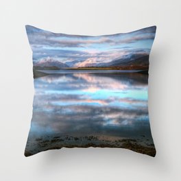 Morning Reflections On Loch Leven Throw Pillow