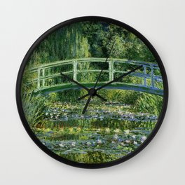 Water Lilies and Japanese Footbridge, Claude Monet Wall Clock