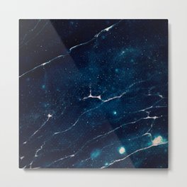 Electric Galaxy Metal Print | Space, Acrylic, Stargazing, Midnight, Fluid, Painting, Sparkle, Dark, Digital, Constellations 