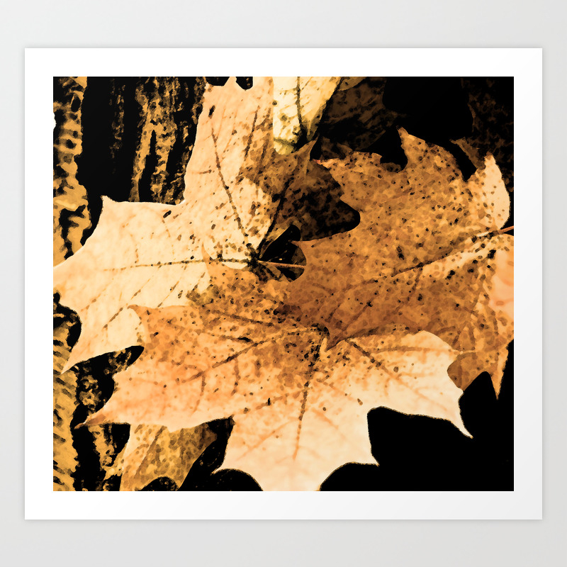 Maple Leaves Abstract Art Print By Stillingstudio Society6