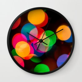Colorful Lights Bokeh Wall Clock