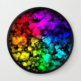 Rainbow Bubbles Wall Clock