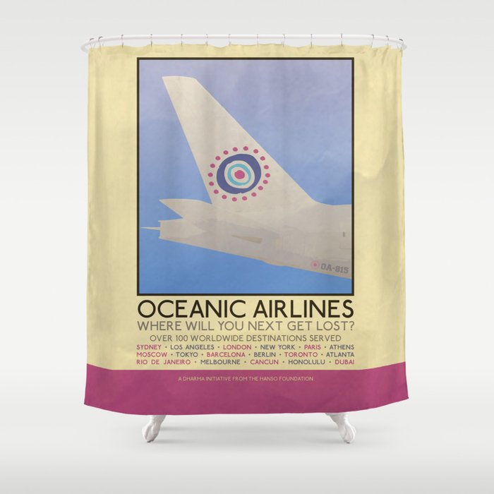 Silver Screen Tourism: OCEANIC AIRLINES / LOST Shower Curtain