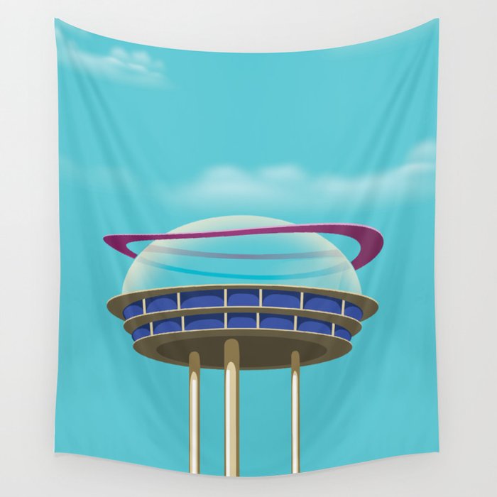 Sci-Fi building Wall Tapestry
