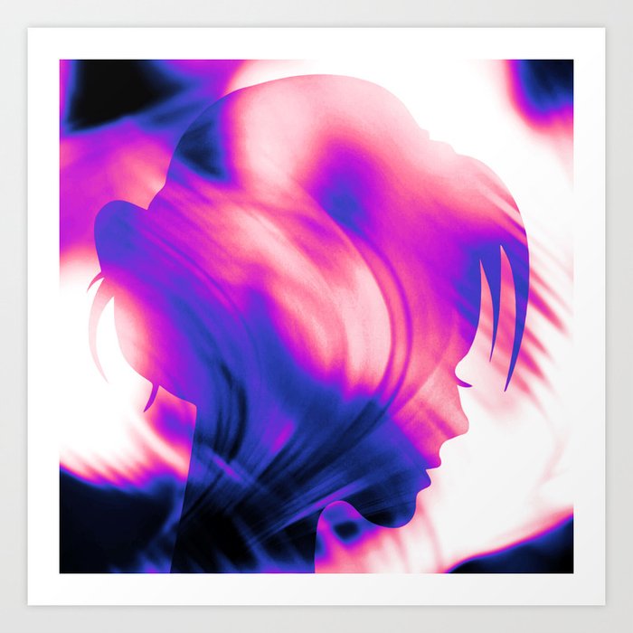 Genderfluid Pride Hazy Feminine Profile Art Print