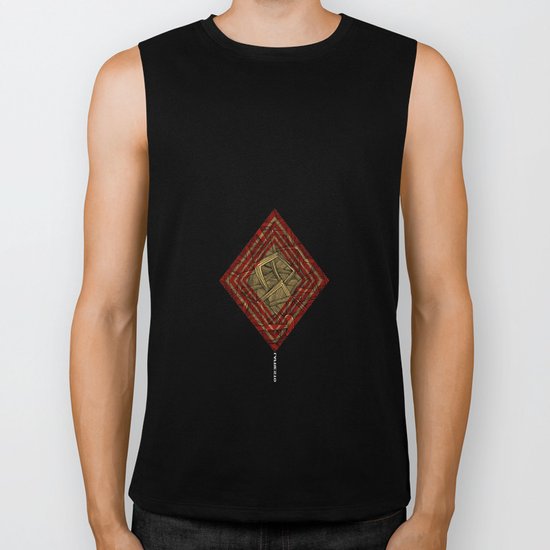 - lines of diamonds - Biker Tank
