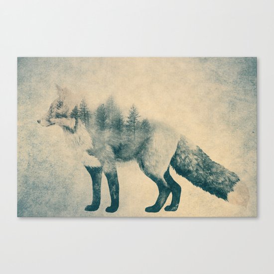 Fox and Forest - Shrinking Forest Canvas Print