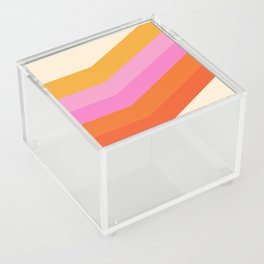 Retro Shapes 6 | Pink Orange Yellow Acrylic Box