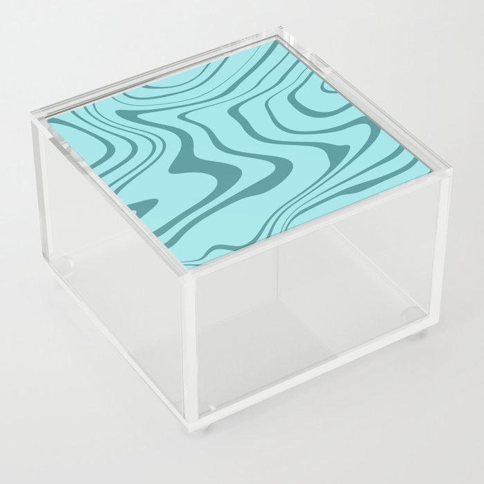 Light Blue Liquid Swirl   Acrylic Box