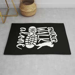 Never Walk Alone Dog Lover Quote Area & Throw Rug
