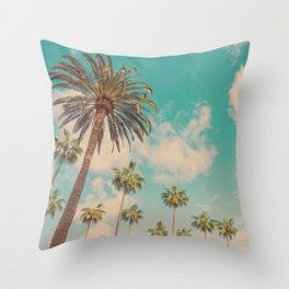 Palm Trees Photo | Los Angeles Photography | Hello Throw Pillow