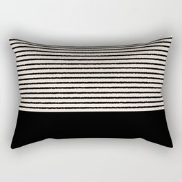 Texture - Black Stripes Blocks Rectangular Pillow