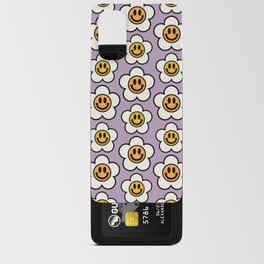Bold And Funky Flower Smileys Pattern (Muted Lavender BG) Android Card Case