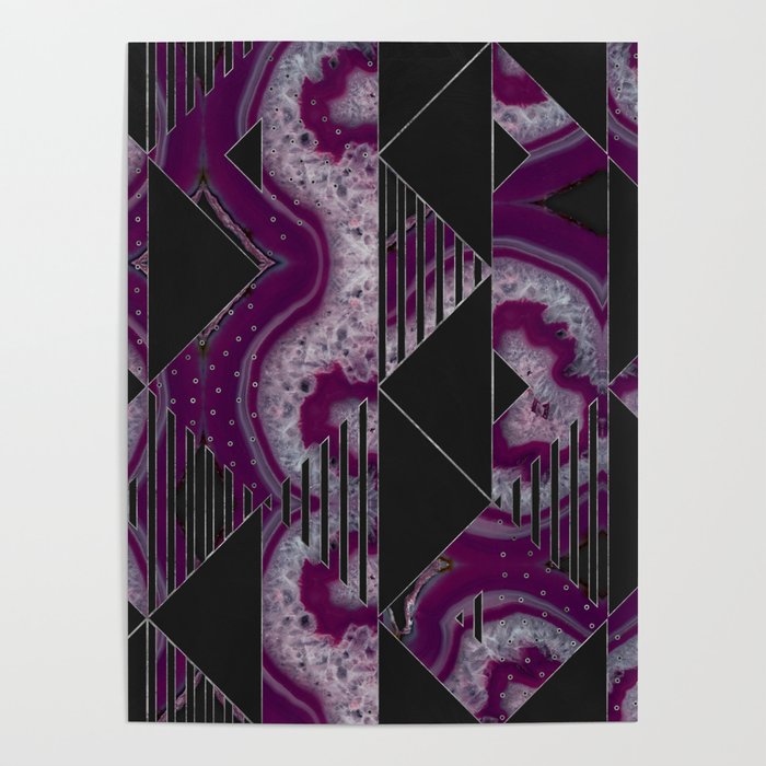 Agate Geode Textures Geometric Abstract  N1 Poster