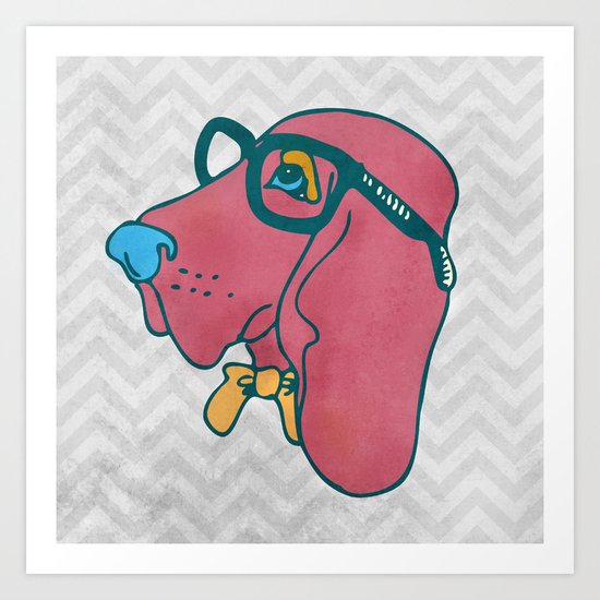 Rufus the Intelligent Geek Hound Art Print